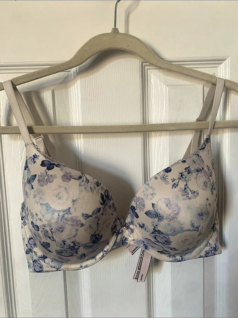 Victoria's Secret Body by Victoria Padded Bra Floral Blue & White 34DD